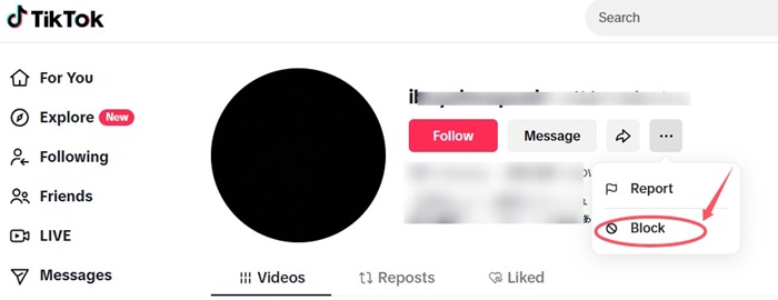 block someone on tikTok