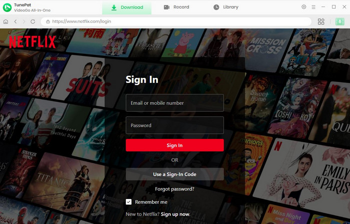 select netflix site and log into netflix